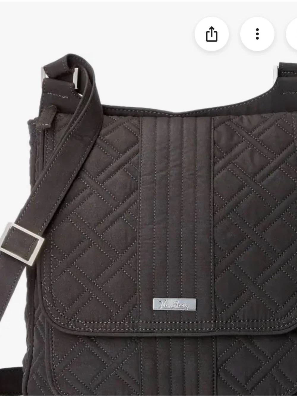 Vera Bradley Mailbag Classic Black Quilted